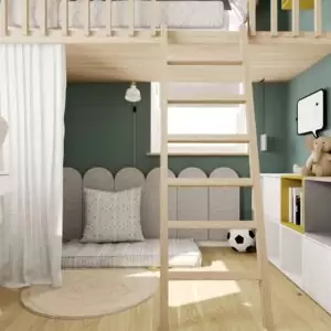 Pokój młodzieżowy z łóżkiem na antresoli