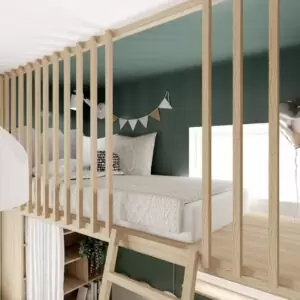 Pokój młodzieżowy z łóżkiem na antresoli